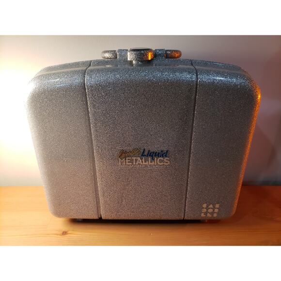 Caboodles Liquid Metallics Silver Glitter Makeup Case Organizer W/Mirror - Picture 1 of 6